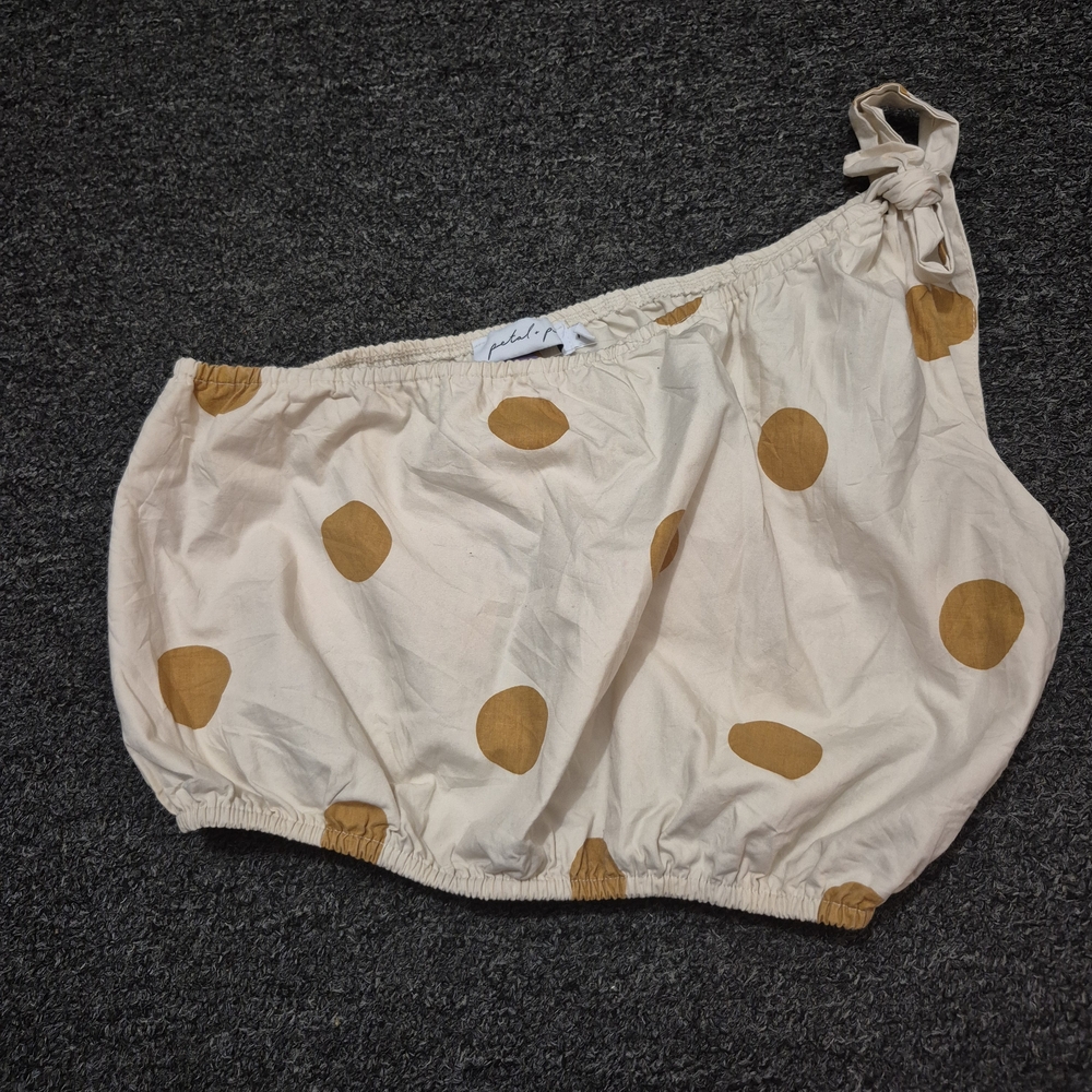 One-Shoulder Polka Dot Top